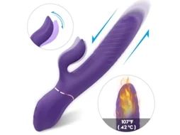 Vibrador Telescpico De Massagem Aquecida 2 Em 1 Com 9 Modos Para Mulheres (roxo) Yizhood