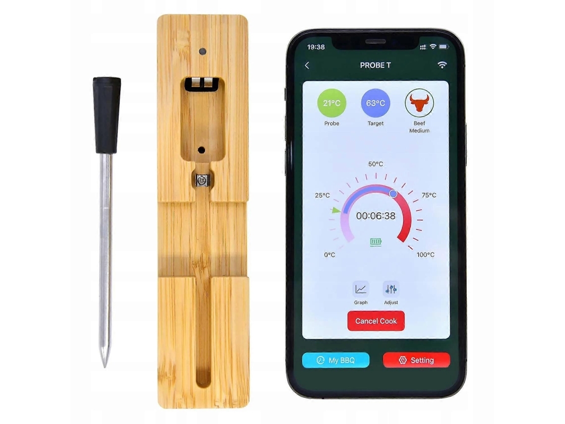 Smart Meat Thermometer With Bluetooth Functionality.