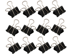 48-Pasta Metal Clips, Compressão 51mm, Pretos, Reutilizáveis, Com Ponta Larga