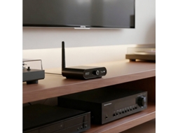 Transmissor e receptor de áudio Semi Fios Black AU2410 Baixa latência de 15ms Alcance de 100m Som estéreo Hi-Fi (MDUG)