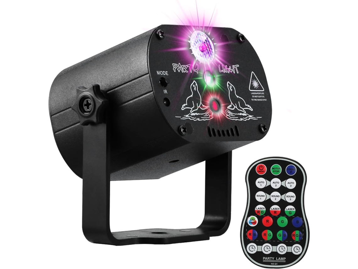 Último Modelo De 2025 Dj Disco Stage Party Light, Led Sound Activated Laser Light Rgb Flash Strobe Projector Com Controle Remoto Para O Natal