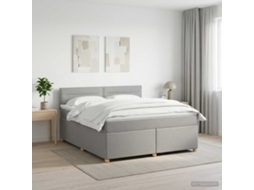 Vidaxl Cama Box Spring Com Colchão Cinzento-claro 160 X 200 Cm Tecido