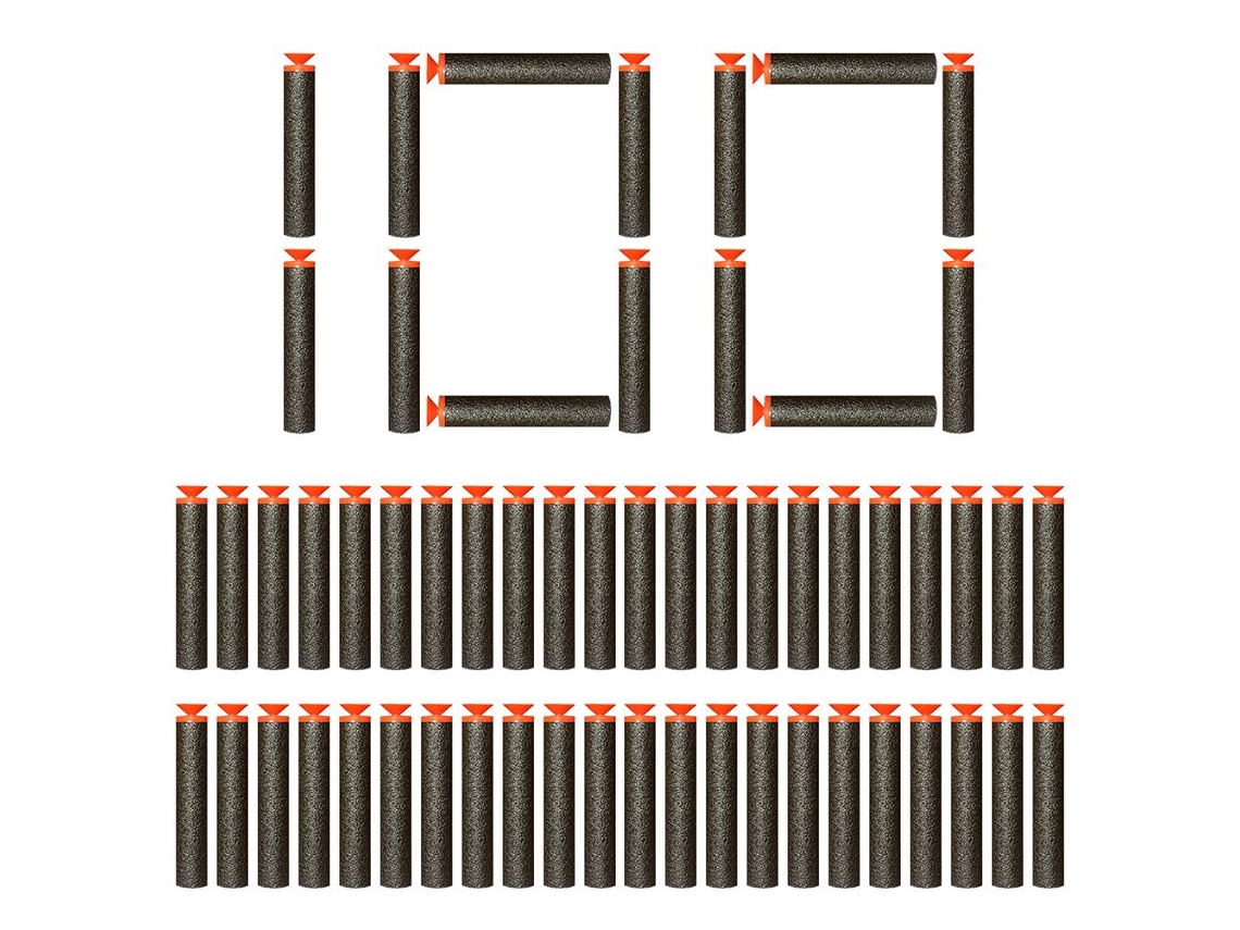 100 Peças Dardos Macios De Copo De Sucção Eva 7.2cm Refil Brinquedo Exterior Presente Para Crianças