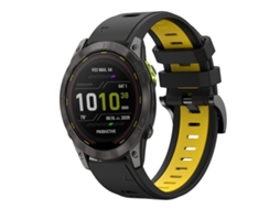 Bracelete Esportivo Silicone para Garmin Enduro 3 com duas cores Preto e Amarelo XIAOMOYU