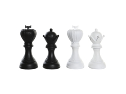 Figura Decorativa DKD HOME DECOR Preto  Fichas de Xadrez Moderno (12 x 12 x 25,5 cm)