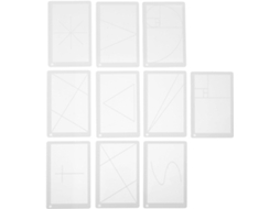 Kit De 10 Peças Com Régua Medição E Visor Para Desenho Artístico, Modelo Ajustável Para Composição Em Projetos