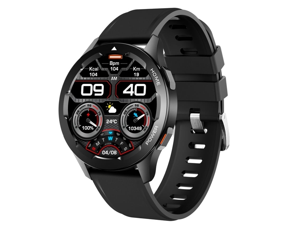Smartwatch Chamada Bluetooth Desbloqueio de Controle de Acesso para Android e Ios Preto