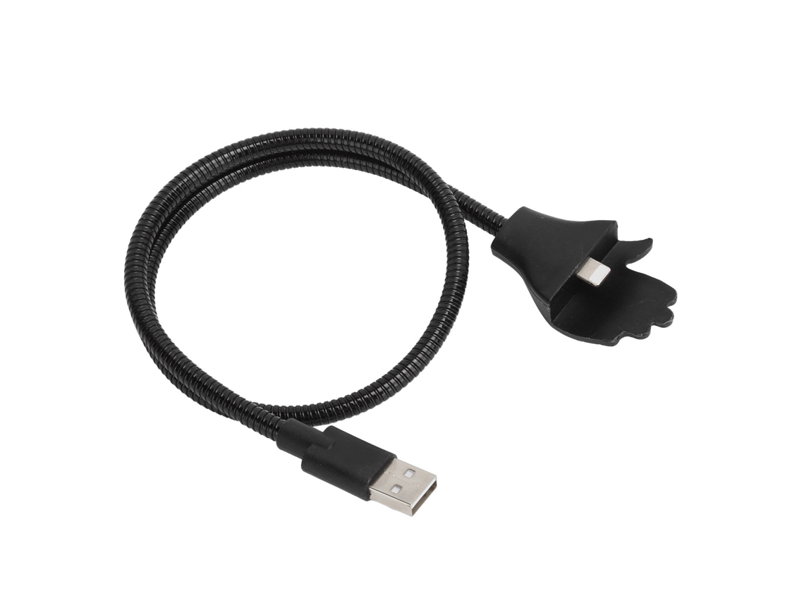 Cabo de carga USB 2 em 1 com suporte flexível para iOS de 8 pinos, 50 cm, 2,5 A | S/MARCA