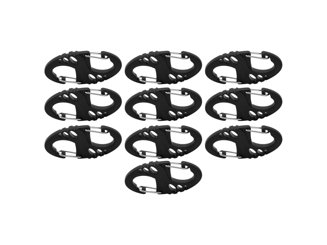 Ganchos S/8 para Mochila Molle 10pcs Preto