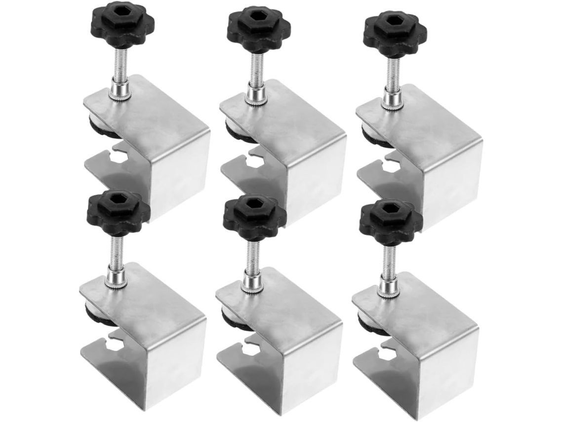 Conjunto de 6 grampos em aço inoxidável Stobaza para instalação de painéis, ferramentas robustas