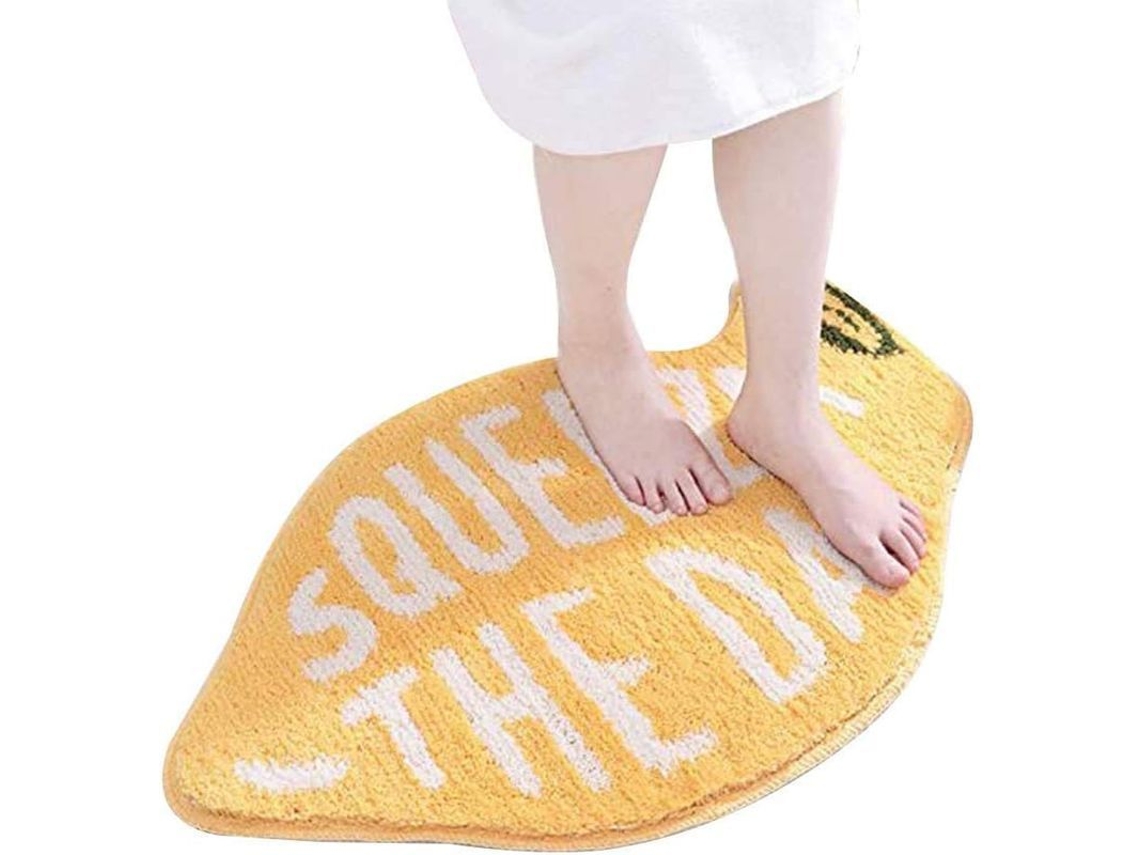 2026 alfombra Baño Forma Limón Niños Suave Absorbente Antideslizante Lavable 40x60cm Decoración Baño