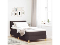 Vidaxl Cama Box Com Cabeceira Manual Marrom Escuro 200 X 100 Cm Tecido