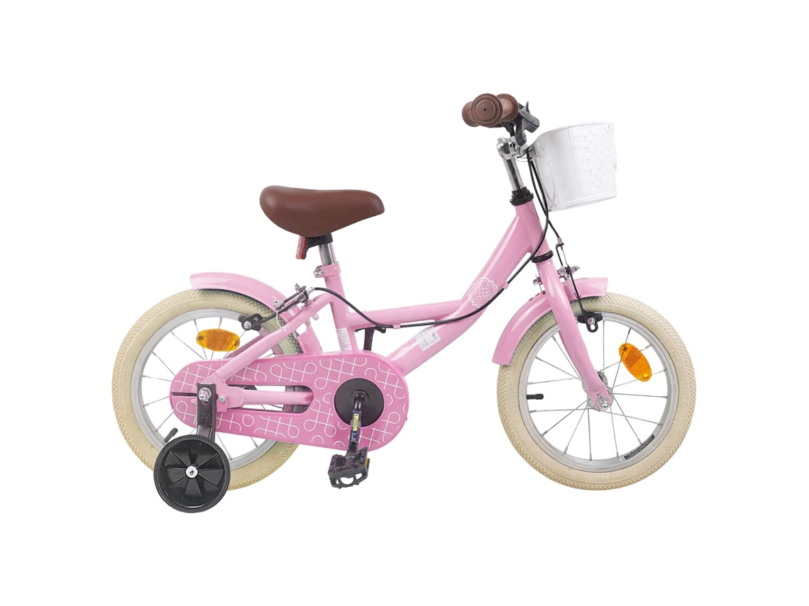 Vidaxl Bicicleta Infantil 14 Polegadas Para 3 A 5 Anos Rosa Claro