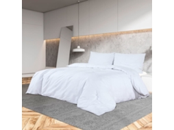 Vidaxl Conjunto De Capa De Edredão Microfibra Leve 200x200 Cm Branco
