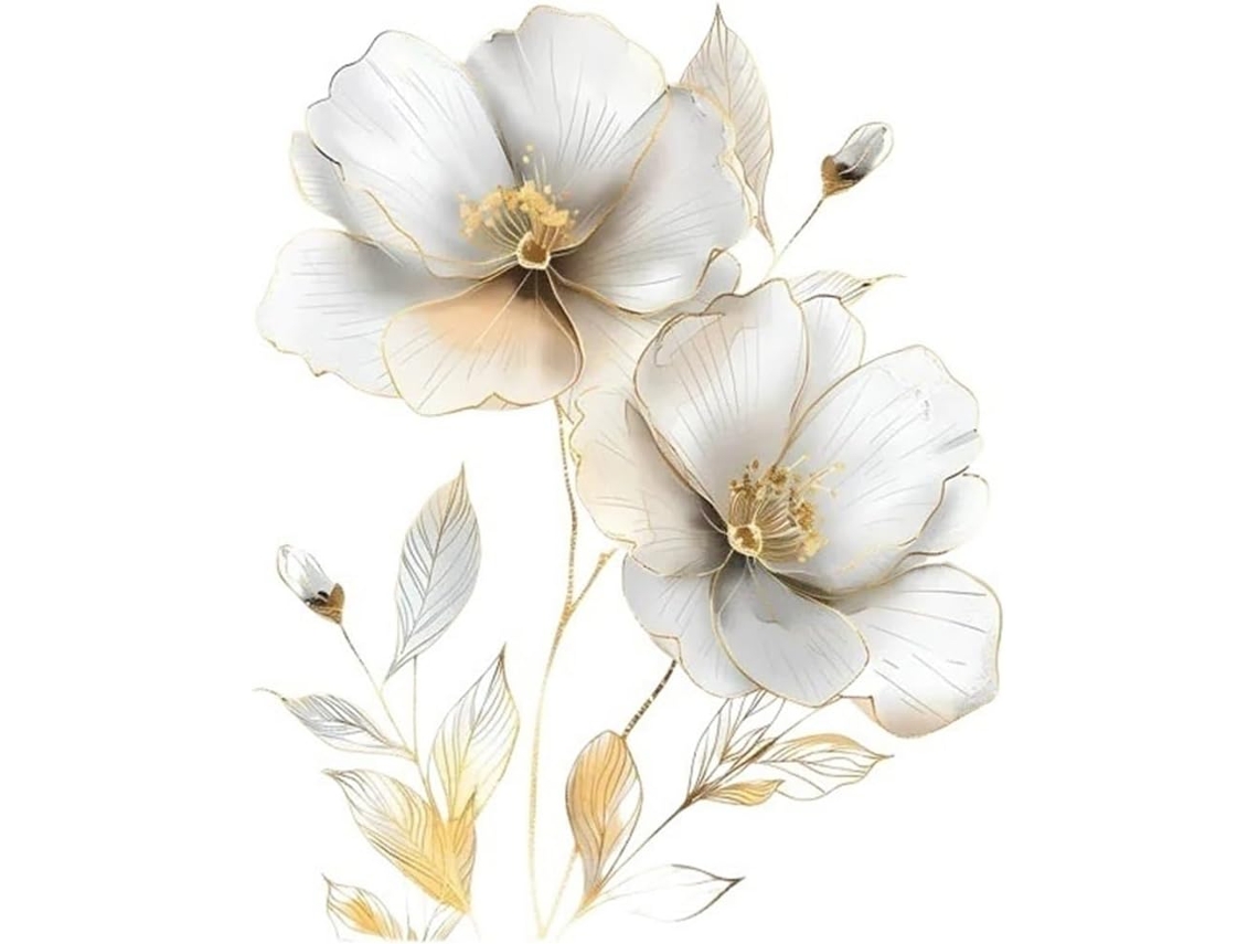 Adesivo De Parede Com Estampa De Flores Para Sala De Estar, Decoração De Fundo, Quarto E Casa (cor 02)