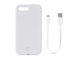 Recomendação de Capa de Telefone com Luz de Preenchimento para Selfie Luminosa, Compatível com Iphone 8p Branco. EOOCOO