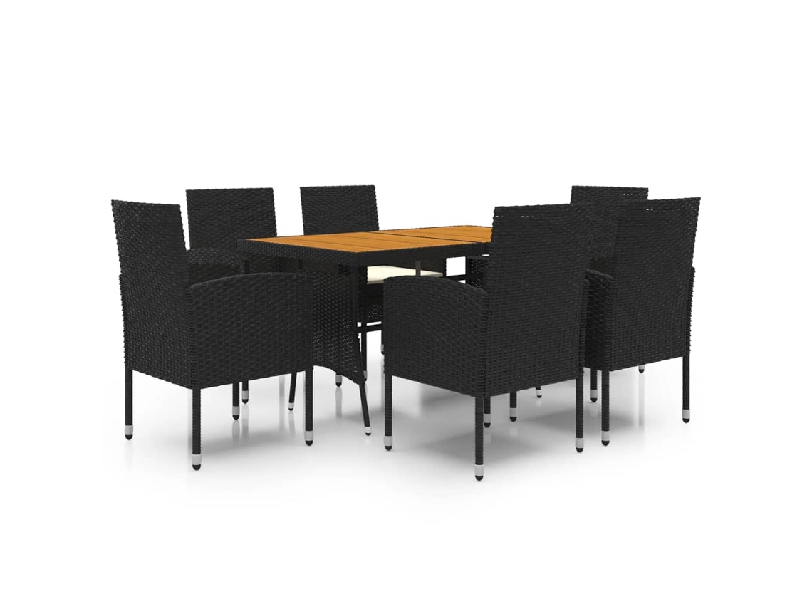 Outdoor Dining Set, Outdoor Dining Sets Vidaxl Preto Rattan / Vime (n/a)