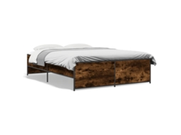 Bed Frame, Bed Frames Vidaxl Marrom Madeira Processada (135 X 190 Cm)