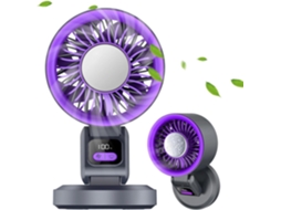 Ventilador De Mesa Pequeno, Recarregável Via Usb, Oscilante, Com 100