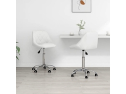 Vidaxl Cadeiras De Jantar Giratórias 2 Pcs Couro Artificial Branco