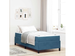 Vidaxl Estrutura Da Cama Azul Escuro 90 X 200 Cm Tecido