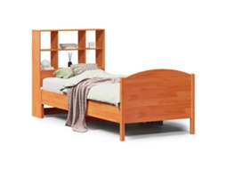 Cama com Estante Pinho Maciço Castanho Mel MAISON EXCLUSIVE (75x190 cm)