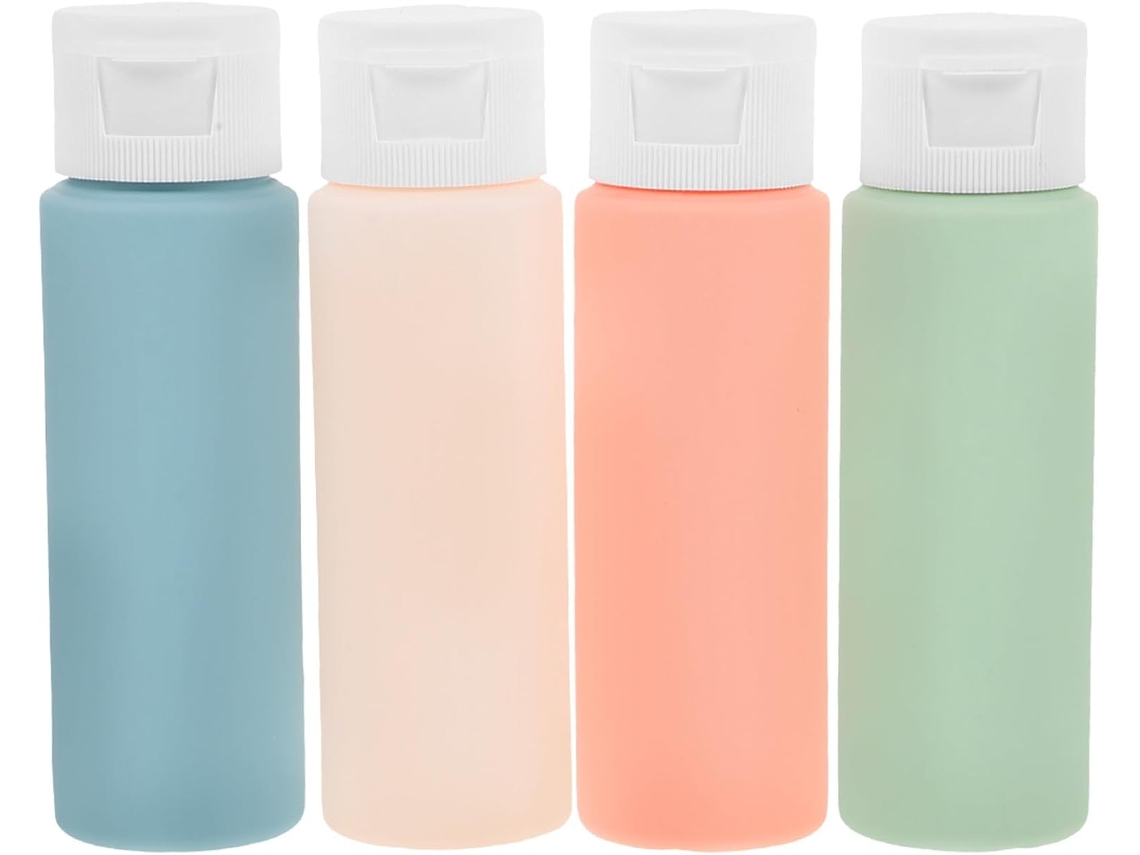 Conjunto De 4 Frascos De Plástico Para Viagem Com Shampoo