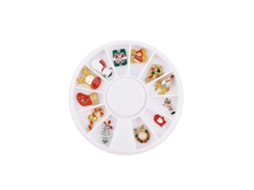 12grids/conjunto Decoración De Navidad Colorida Diy Charm Disc Para Uñas 01