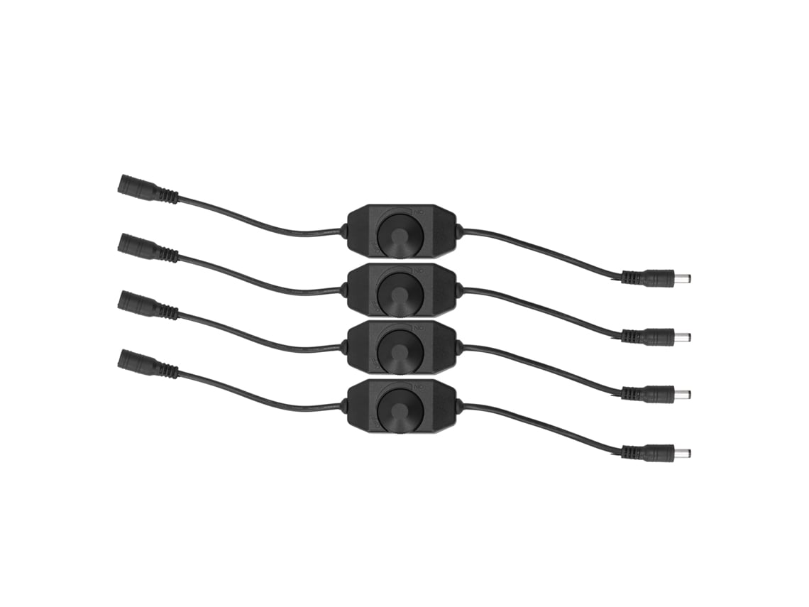 2026 4 Peças Controlador de Intensidade Led 12v Regulador de Luz Sem Escalas Botão Preto Acessório