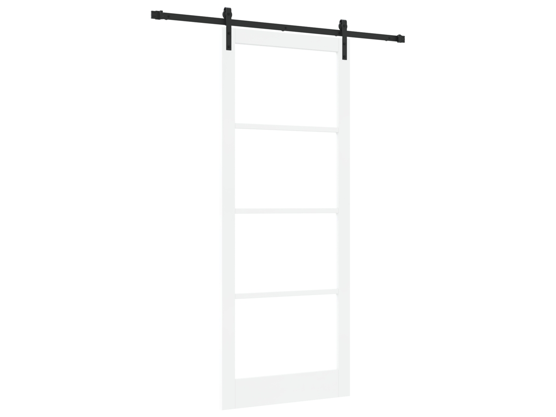Conjunto 1 Porta Deslizante Vidaxl Branco Madeira De Pinho Maciça (93 X 232 Cm)