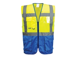 Colete Executivo De Alta Visibilidade Com Contraste De Varsóvia Azul Marinho E Amarelo / 4xl