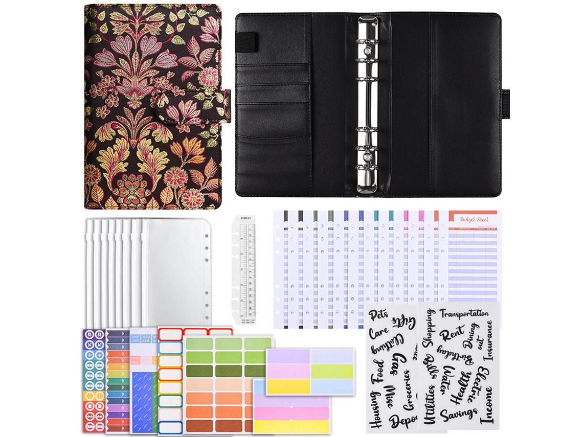 Textured Loose Leaf Budget Planner, Macaron Colors, Cash Budgeting Financial Planning Notebook, Deluxe Gift Set