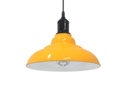 Vidaxl Candeeiro Suspenso Regulável Altura E27 Amarelo Brilhante Ø31cm