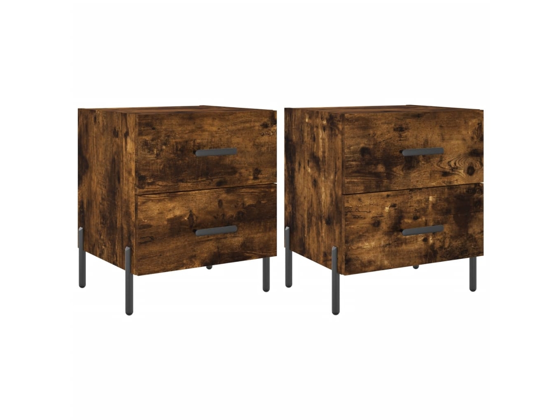 Bedside Cabinet, Bedside Cabinets Vidaxl Marrom Madeira Processada (n/a)