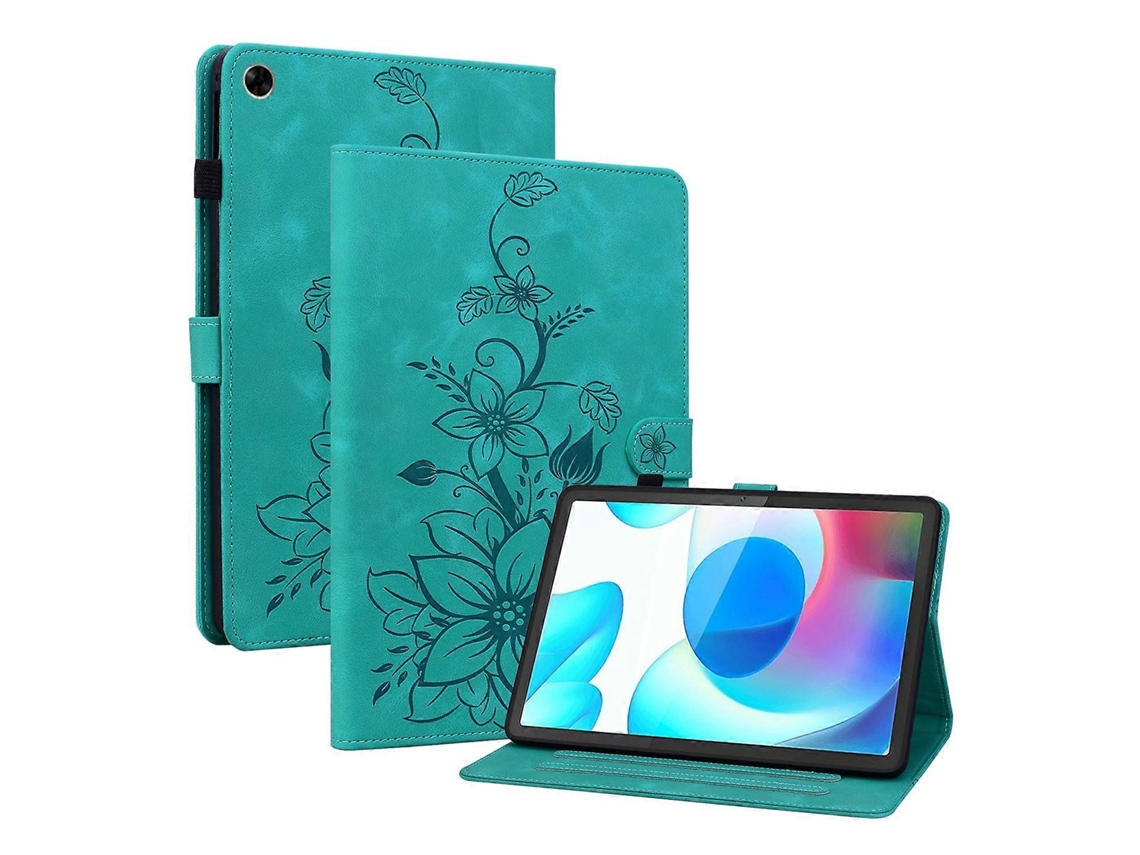 Capa De Couro Com Relevo De Lírio Para Tablet Realme Pad Mini 8.7