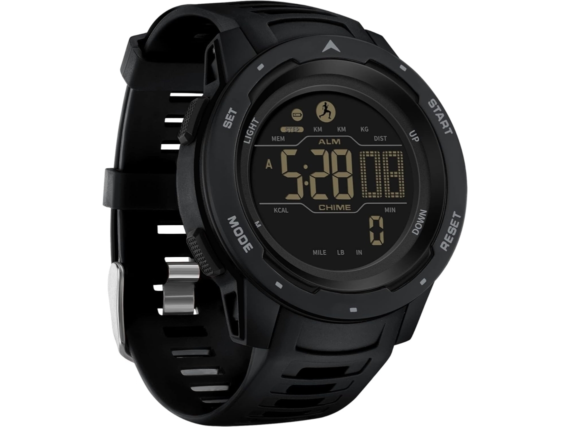 Digital Military Tactical Sports Watch com Pedómetro e Contador de Calorias para Homem
