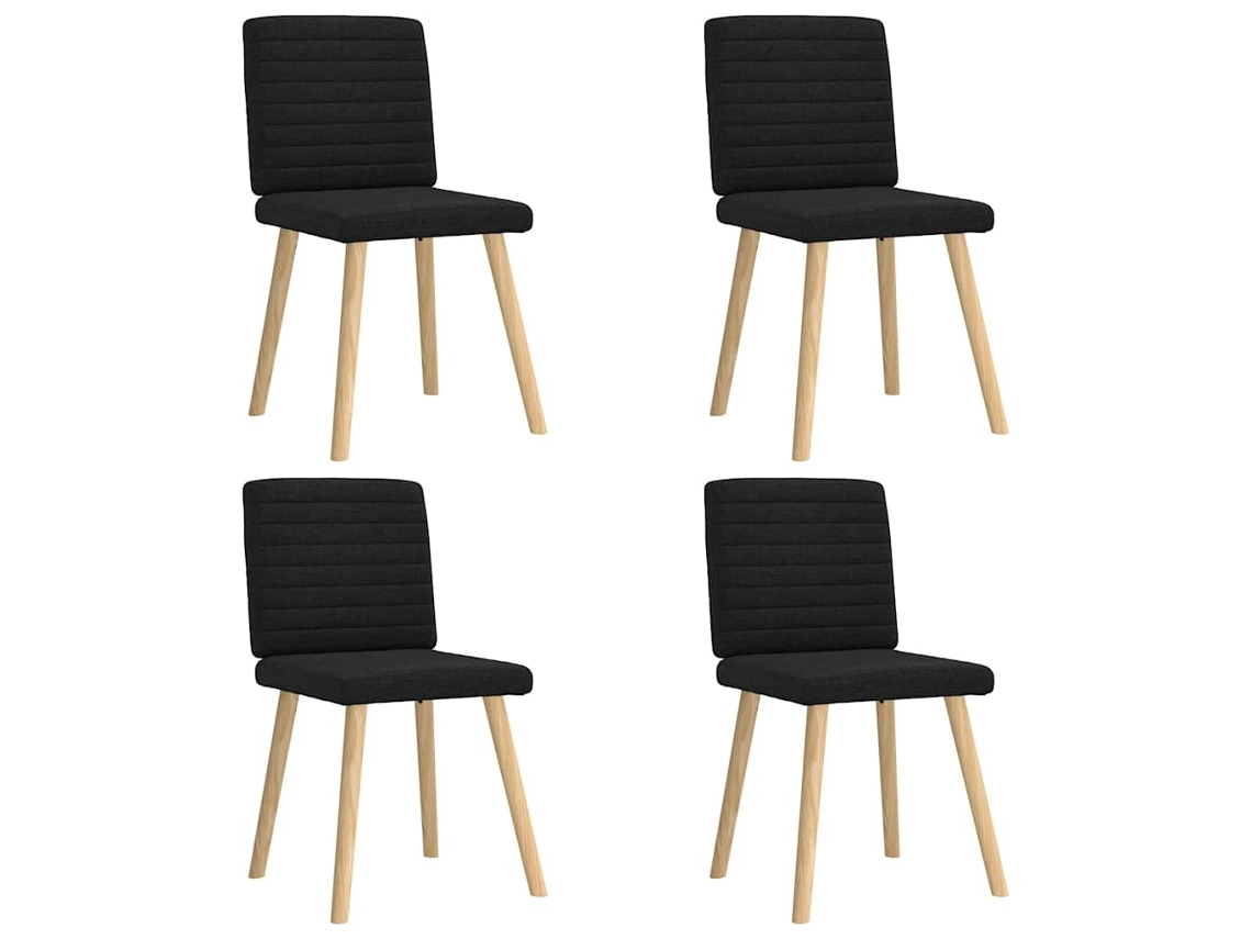 Vidaxl Cadeiras De Jantar 4 Pcs Tecido Preto