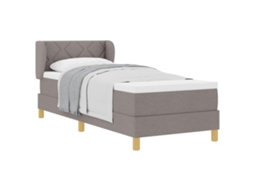 Cama De Solteiro | Camas Para Quarto | Cama Box Com Colchão Cinzento-acastanhado 80 X 200 Cm Tecido