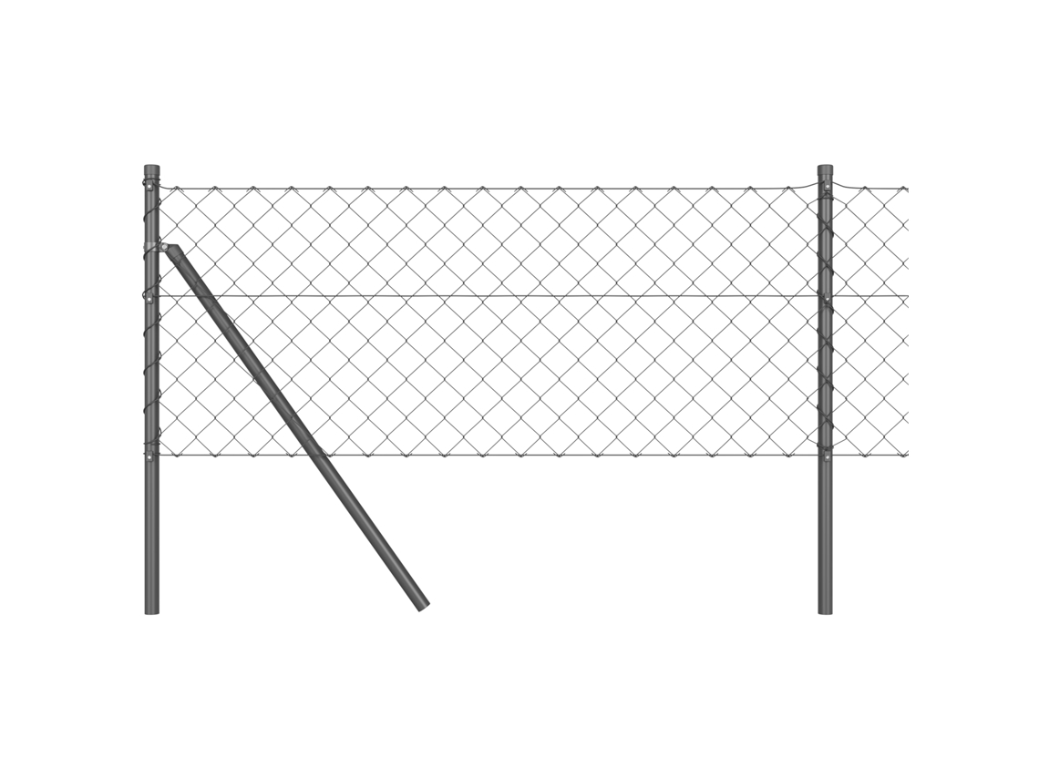 Conjunto 1 Poste De Cerca Vidaxl Cinzento Aço (25 X 0,6 M)