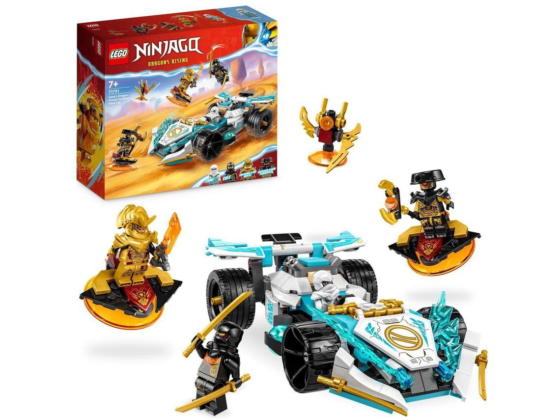 LEGO NINJAGO: Carro de Corrida Spinjitzu, Poder de Dragão do Zane – set de construção com 4 minifiguras (307 peças)
