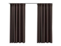 Maison Exclusive - Cortinas Opacas Asp. Linho Ganchos 2pcs 140x175cm Cinza-acas.