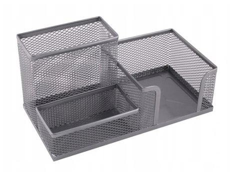 Organizador De Escritório De Metal Prateado Líquido