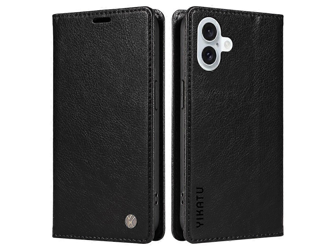 Yikatu Yk-006 Para Iphone 16 Plus Capa Magnética De Couro Com Absorção Automática