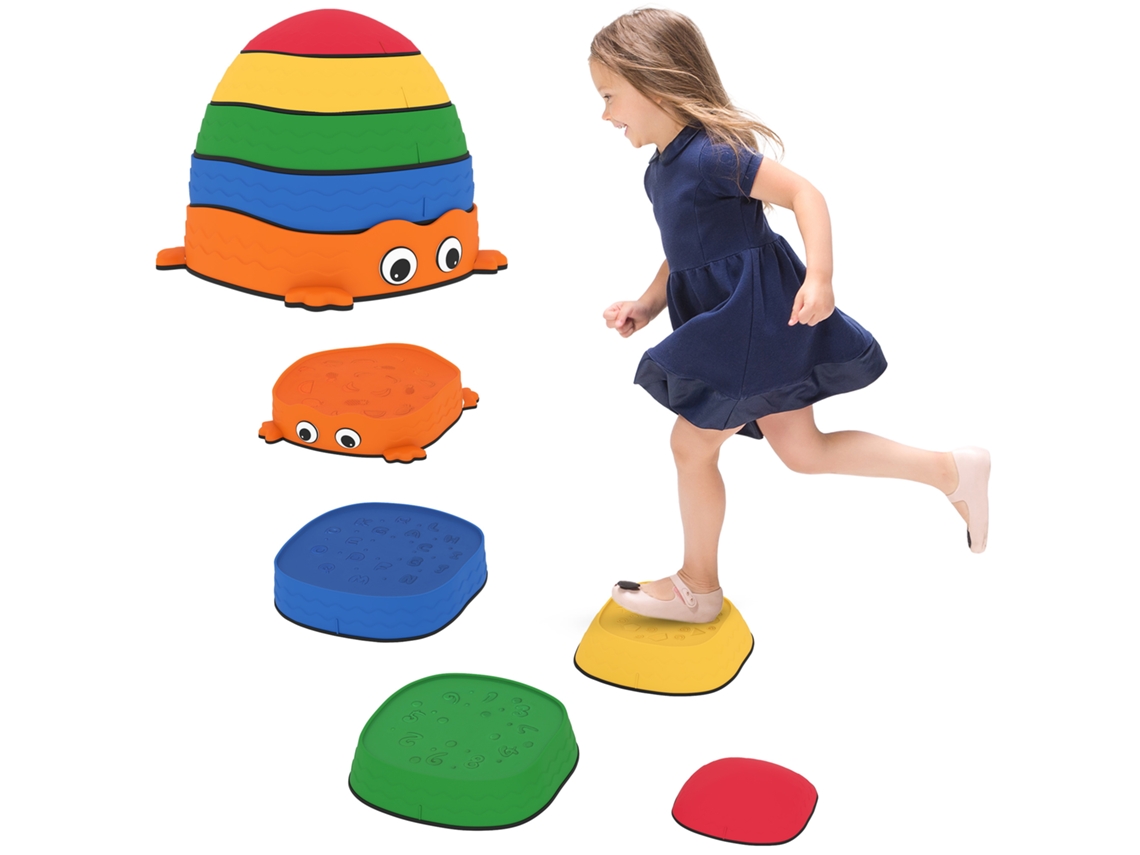 Conjunto de Pedras de Balanço Empilháveis de 5 Peças para Crianças, Antiderrapantes para Multicolorido Interno e Externo Ge