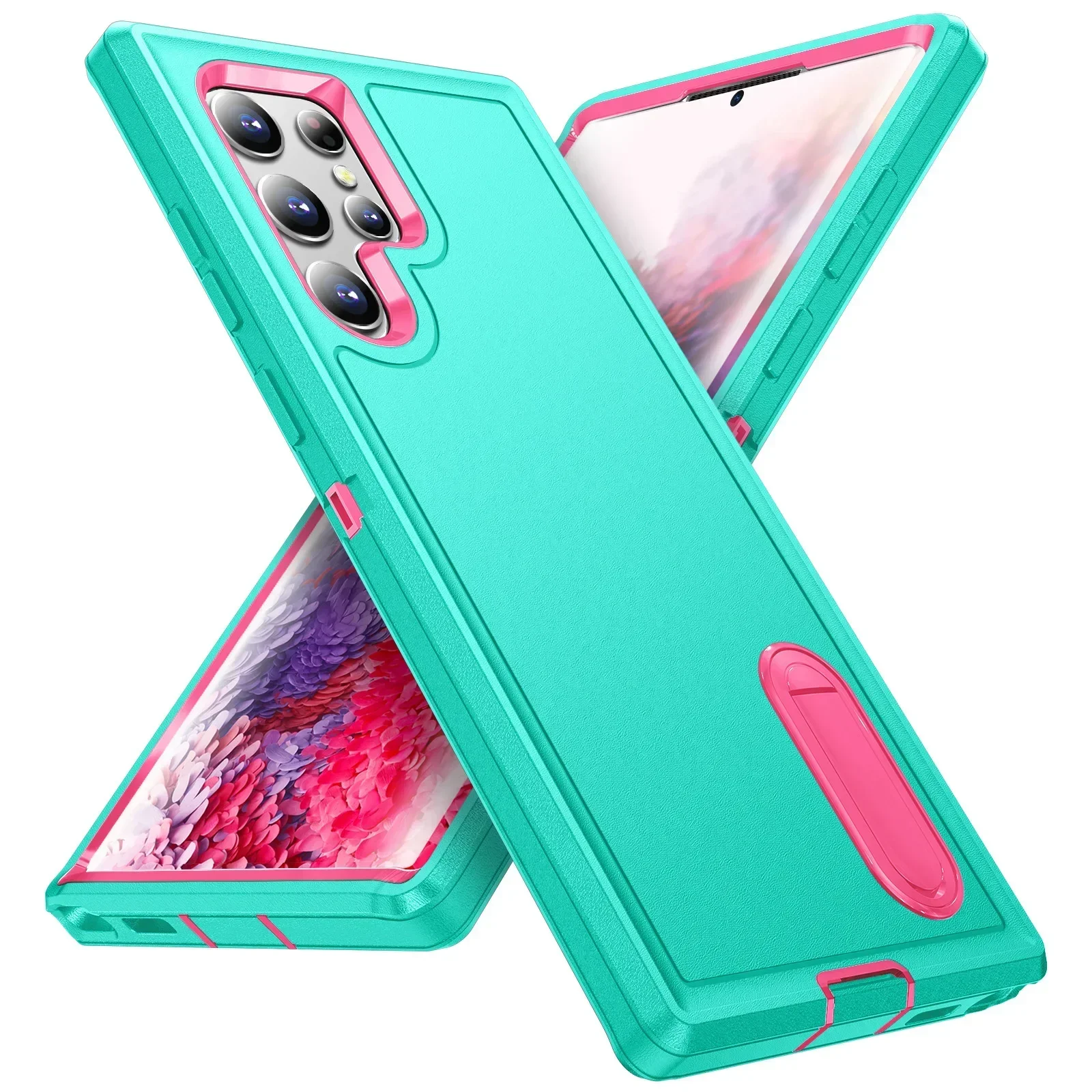 Capa Protetora Resistente E Robusta Para Samsung Galaxy S26 Ultra S25 Edge S24 A17 A56, Em Azul E Rosa.