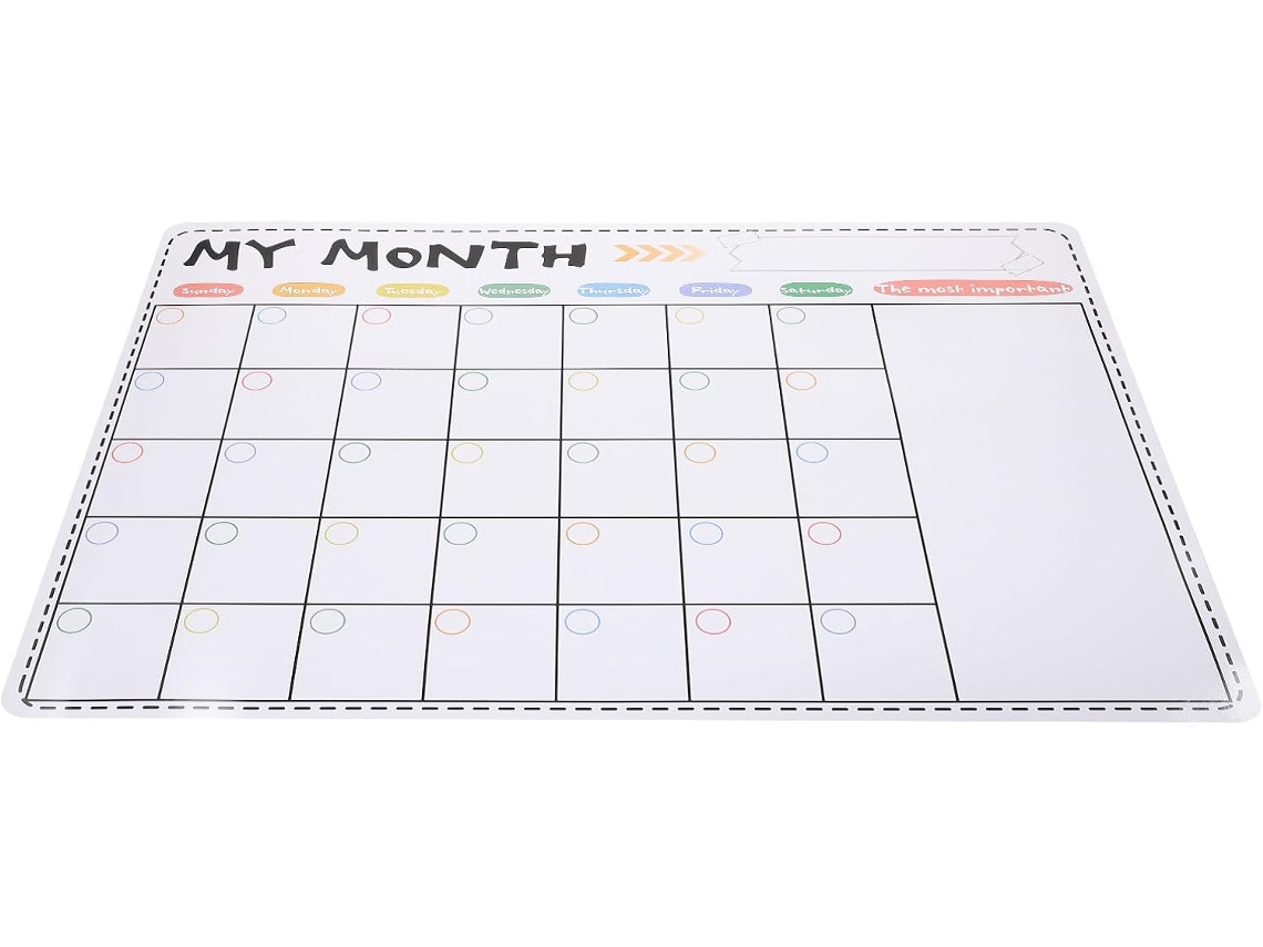 Calendário Magnético Para Geladeira Homsfou, Design Magnético E Superfície Lisa, Quadro Branco Em Pet Para Escola E Casa
