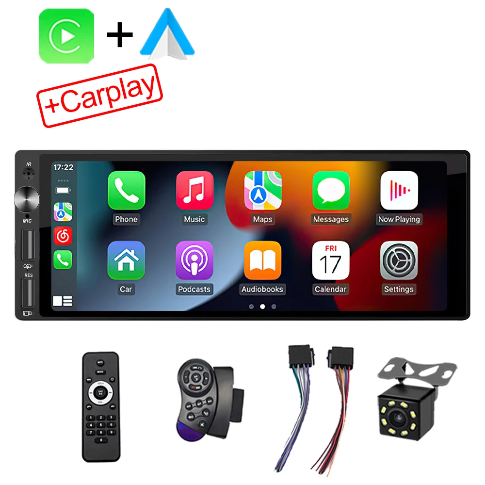 (8 Leds) Sistema Multimídia Integrado Ao Veículo, Tela Ips De 6,9 Polegadas, Carplay, Bluetooth, Usb.