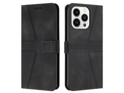 Capa De Couro Para Iphone 16 Pro - Triangular - Cor Sólida