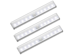 Lurelia, Luz Noturna Led, Sensor Pir, Pilhas Aaa, Magnética, Autoadesiva, Auto, Branco, Pack 3, Armário, Corredor, Prática