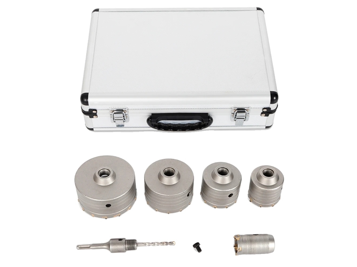 Conjunto De Brocas Para Concreto, Múltiplos Tamanhos 40 120 Mm, Aço Tungstênio Durável,prata Oem
